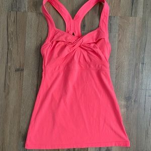 10/$15 ATHLETA Jaya workout tank with bra XS coral pink